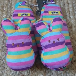 Children's Peeps Striped Easter Slippers Sz S NEW